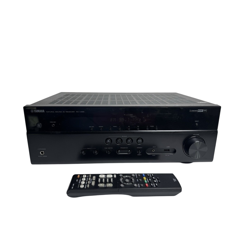 Yamaha RX-V485 5.1-channel Receiver WiFi Bluetooth HDMI - With Remote Bundle
